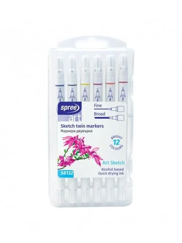 SPREE TWIN MARKER 12 pcs. in case