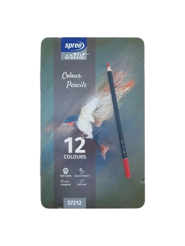 SPREE Colored pencil in metal box.12 pcs.