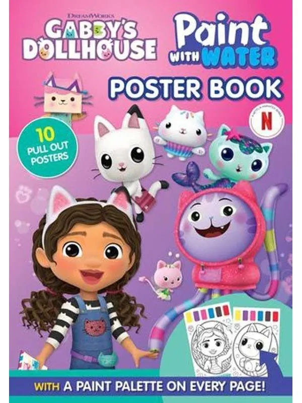 Hobby Mate GABBY's DOLLHOUSE Paint with Water Book
