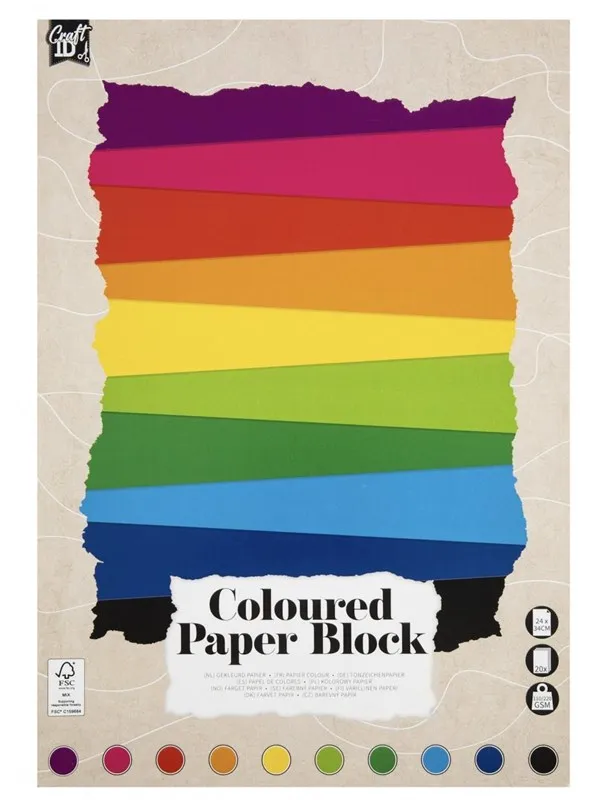 Creative Craft Group Pad 24*34cm 120/220g. 24 sheets Ass.