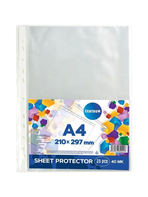 CENTRUM Plastic pocket A4 40 micron 20 pcs.
