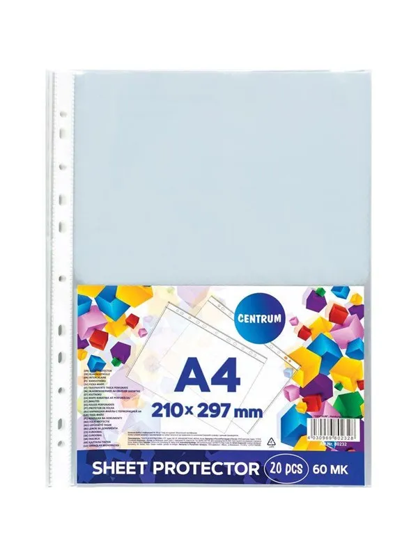 CENTRUM Plastic pocket A4 60 micron 20 pcs.