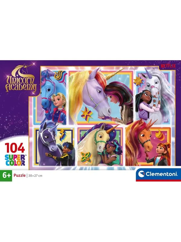 Clementoni Puzzle Unicorn Academy - 6 Portraits 104pcs. Gulv