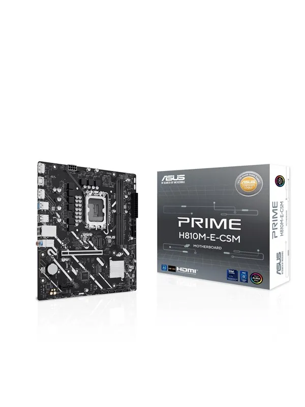 ASUS PRIME H810M-E-CSM Hovedkort - Intel H810 - Intel LGA1851 socket - DDR5 RAM - Micro-ATX