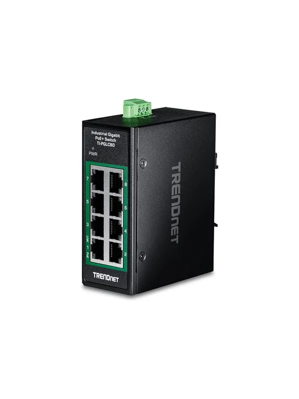 TRENDnet TI-PGLC80 - Version V1.xR - switch - industrial mini - 8 ports - TAA Compliant