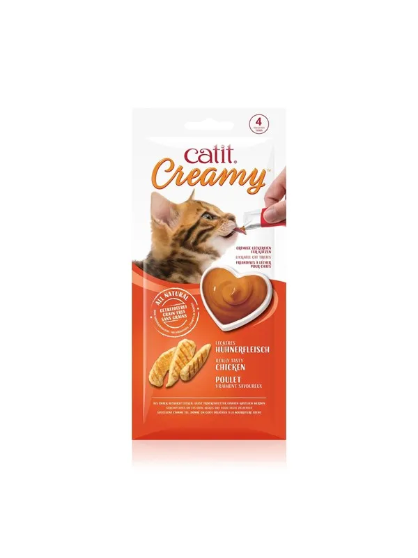 Catit - Creamy Premium Treat for Cats - Chicken - 4 x 10 g