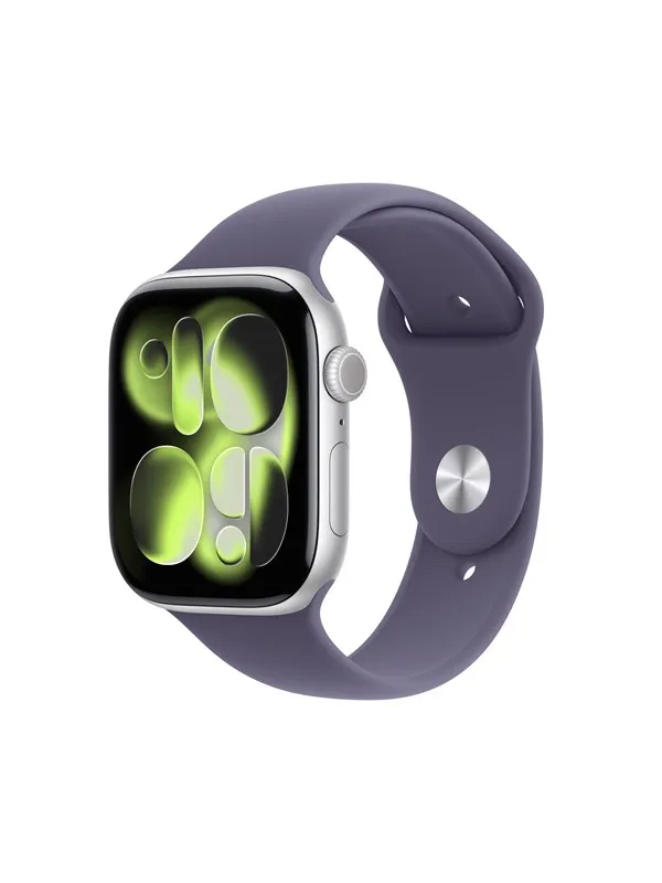 Apple Watch Series 11 GPS + Cellular 46mm Silver Aluminium Case with Purple Fog Sport Band - M/L