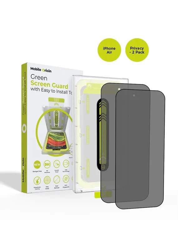 Mobile Origin Screen Guard Privacy with easy applicator - 2 pack - iPhone Air