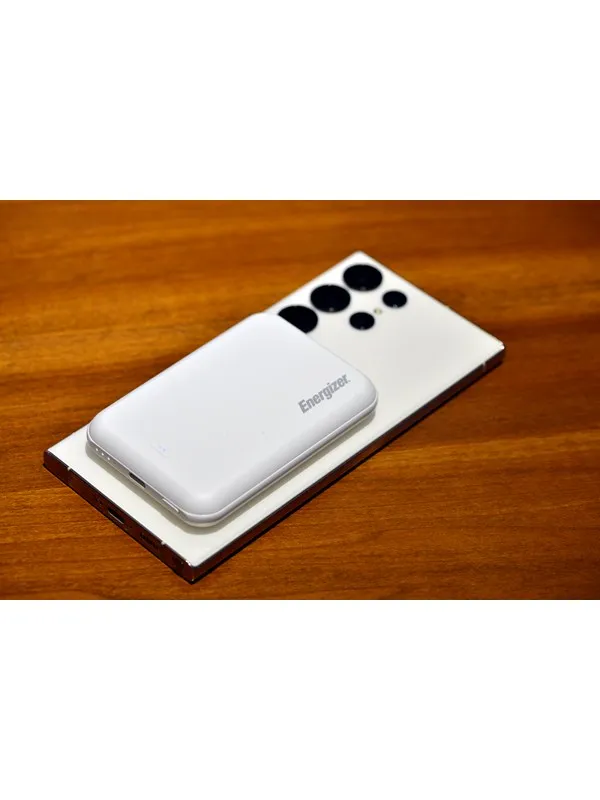 Energizer Magnetisk Trådløs Powerbank - 15W Nødlader - Hvit - 5000 mAh