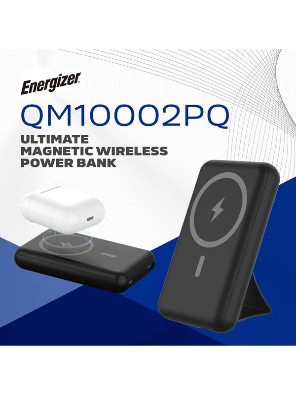 Energizer Magnetisk Trådløs Powerbank - 15W Nødlader - Svart - 10000 mAh