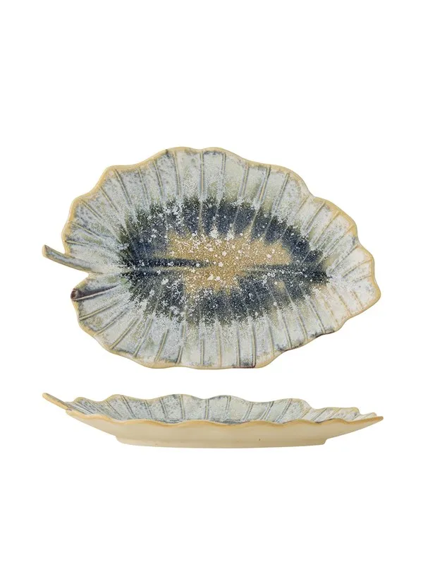 Bloomingville - Dorreen Serving Plate - Blue - Stoneware