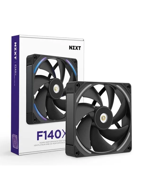 NZXT F140X - Kabinettvifte - 140mm - Svart med RGB LED-lys - 41 dBA