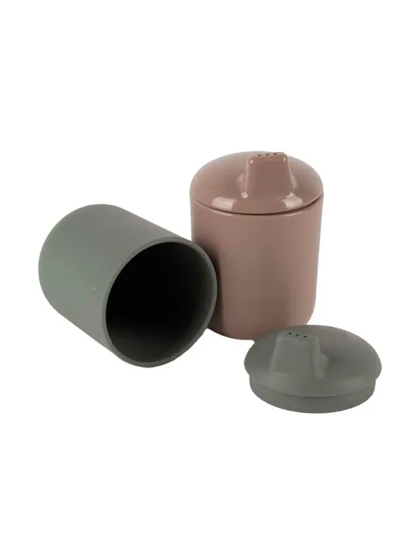 Dantoy - Anti-spill Drinking Cups Mocha/Olive Green 2pcs.
