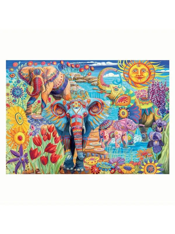 Clementoni Jigsaw Puzzle Artwork Elephants Carnival 500pcs. Gulv