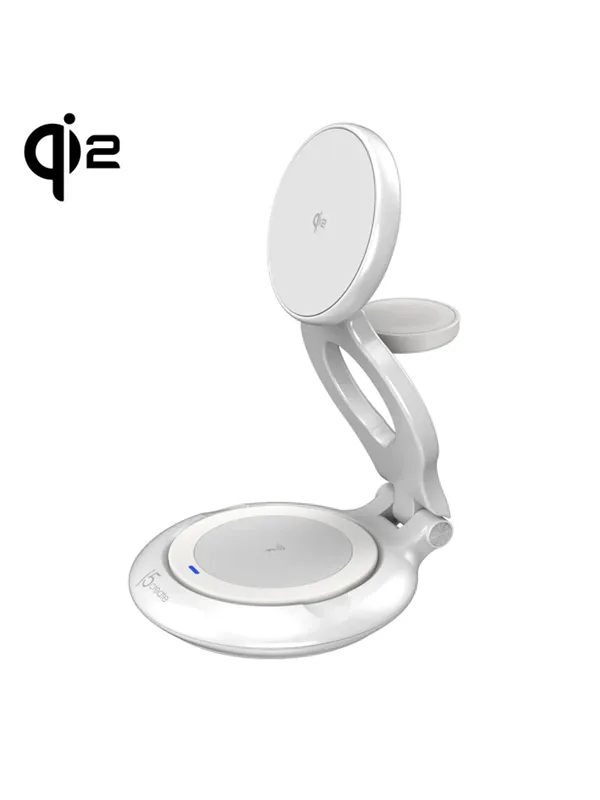 j5create Qi2 3-in-1 Magnetic Foldable Wireless Charging Station