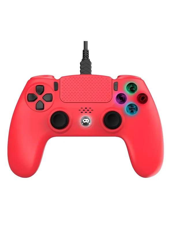 Freaks And Geeks Red Wired Controller - 3 m - Wired Controller - Sony PlayStation 4