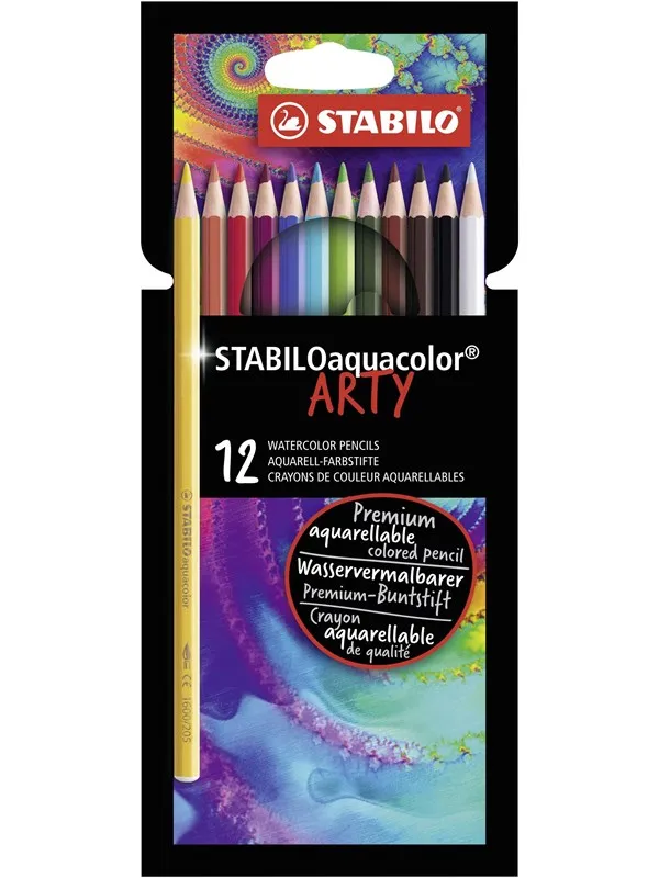 STABILO Aquacolor - Watercolor Colored Pencil - ARTY - Set 12 Pcs.