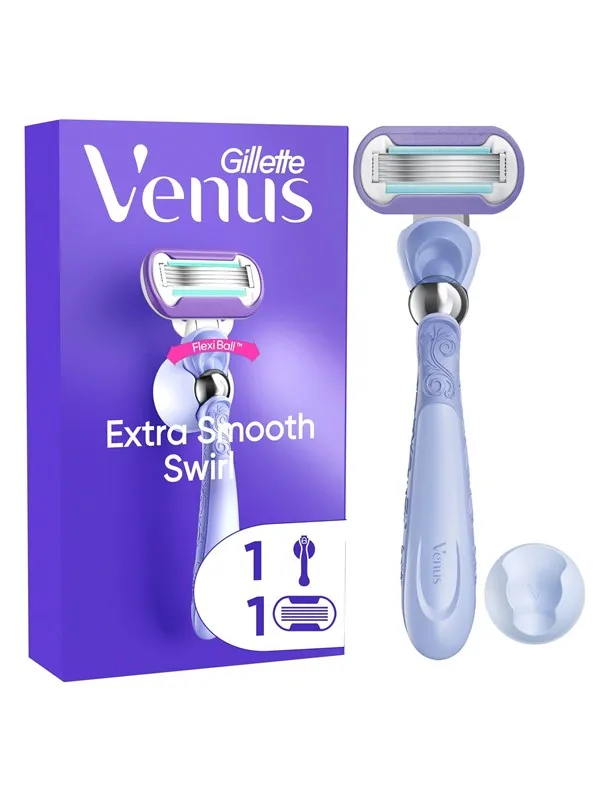 Gillette-Venus Extra Smooth Swirl Handle + 1 refill + 1 holder