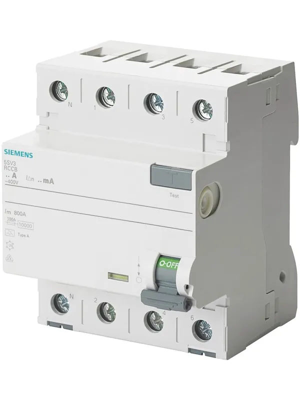 Siemens Earth fault circuit breaker type A 4-pole 25A 30mA 400V