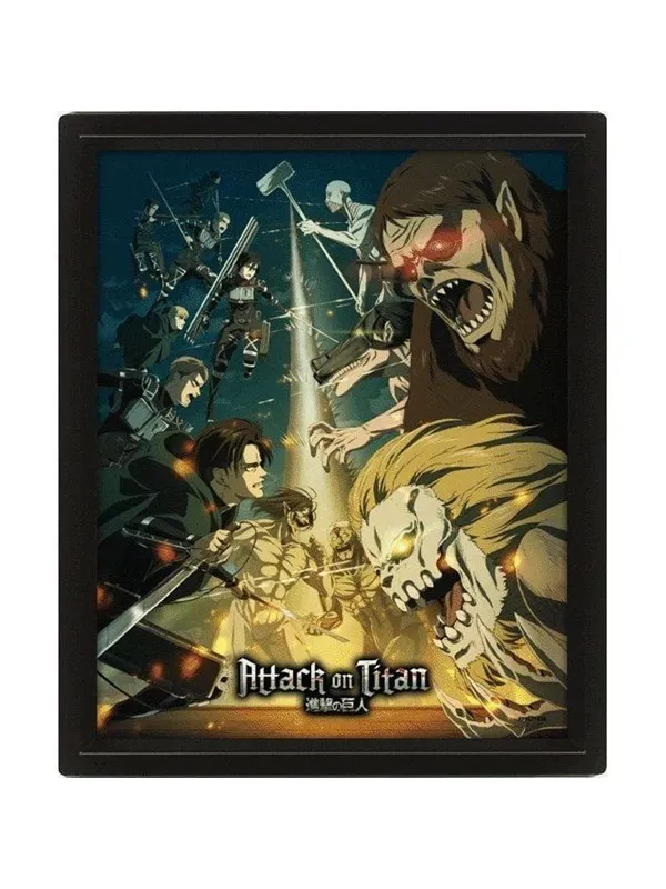 Pyramid - Attack on Titan (Season 4) Framed 3D Lenticular Print - Bilde