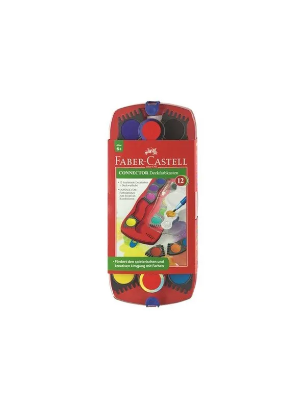 Faber-Castell Connector paint box 12 colours red