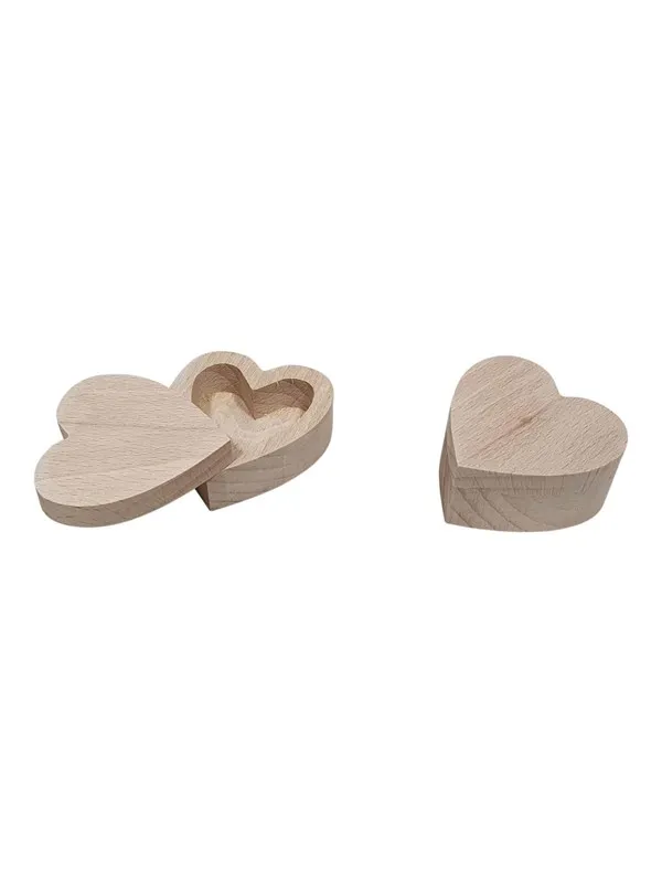 Playwood Jewelry box Heart shape Beech wood