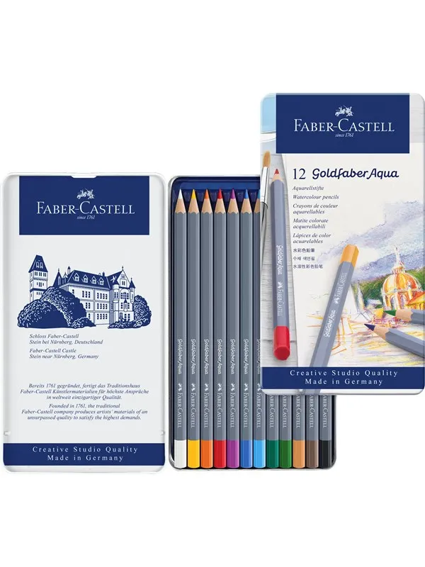 Faber-Castell Watercol. penc. Goldfaber Aqua tin of 12