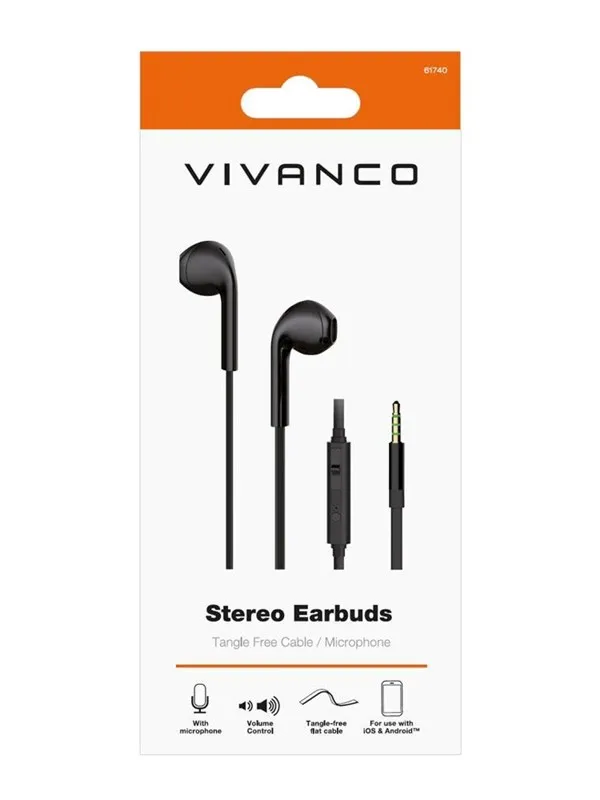 Vivanco Smart Pro In-Ear Plugin Eggshape Headset Black