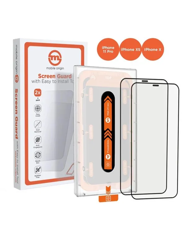 Mobile Origin Screen Guard iPhone 11 Pro / XS / X with easy applicator 2 pack