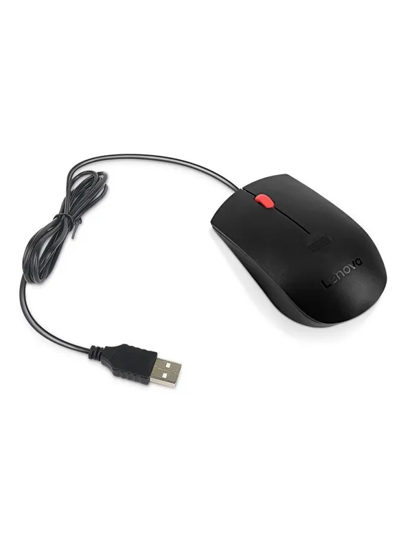 Lenovo - mouse - USB-A - black - Mus - Optisk - 3 knapper - Svart