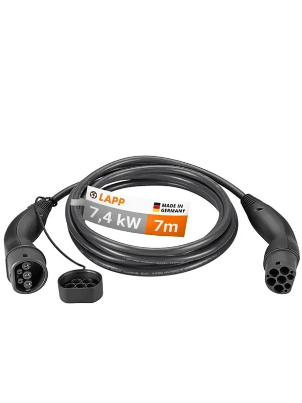 LAPP Type 2 Charging Cable, up to 7.4 kW, 7 m, black