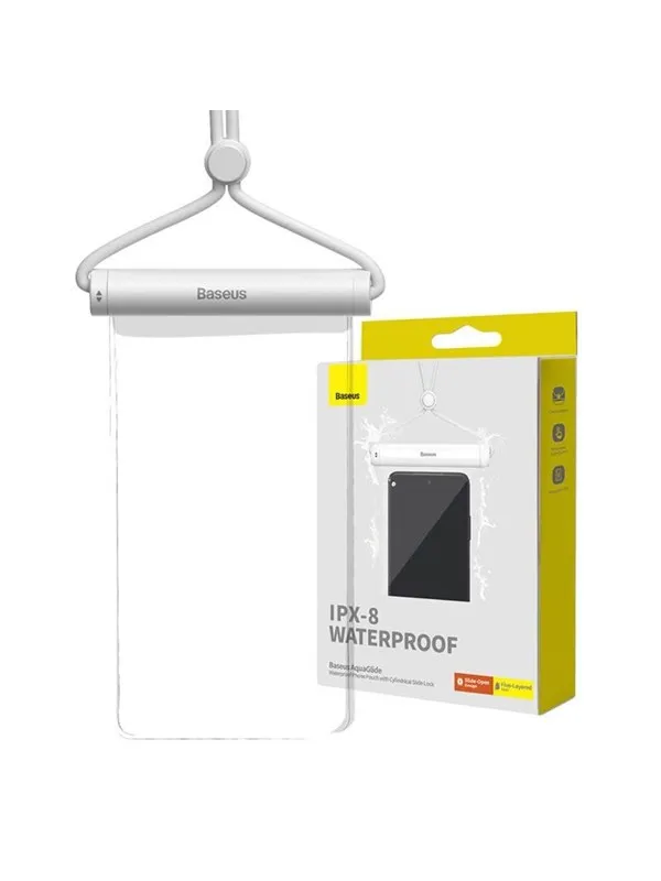 Baseus Waterproof phone case  AquaGlide with Cylindrical Slide Lock (white)