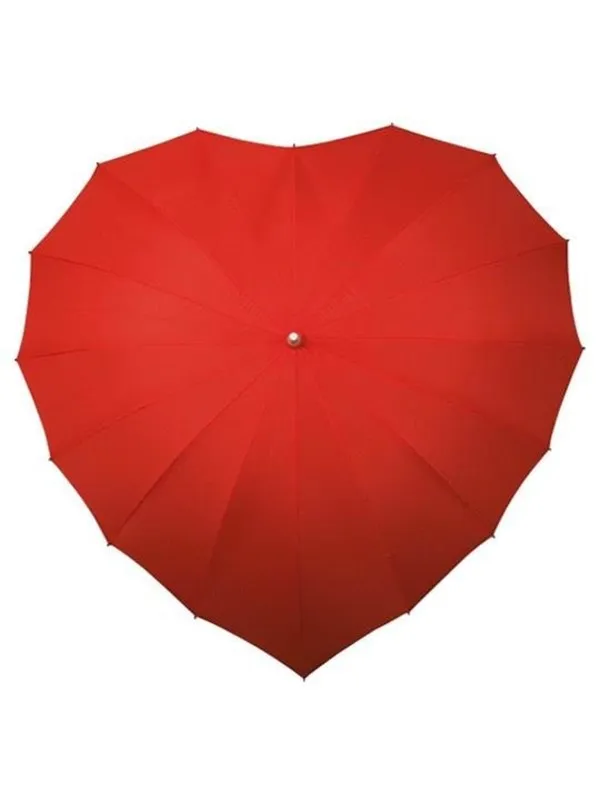 Impliva umbrella heart-shaped 110 cm polyester red
