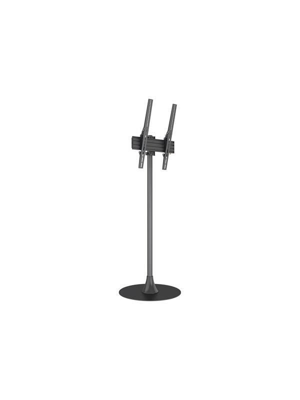 Multibrackets M stand - for flat panel - single pole round floor base - black - Max 50 kg - recommended for 65"
