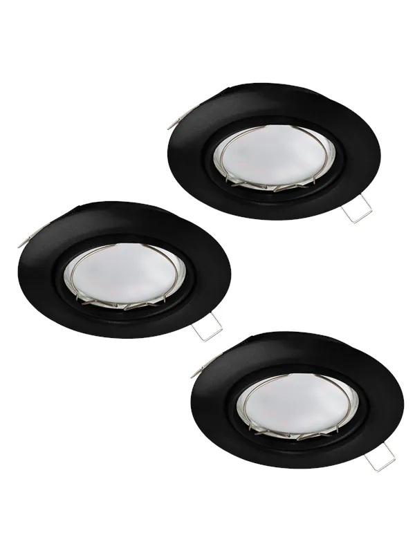 EGLO PENETO recessed spotlight Ø78 mm LED 4.6W 3000K 3-pack black
