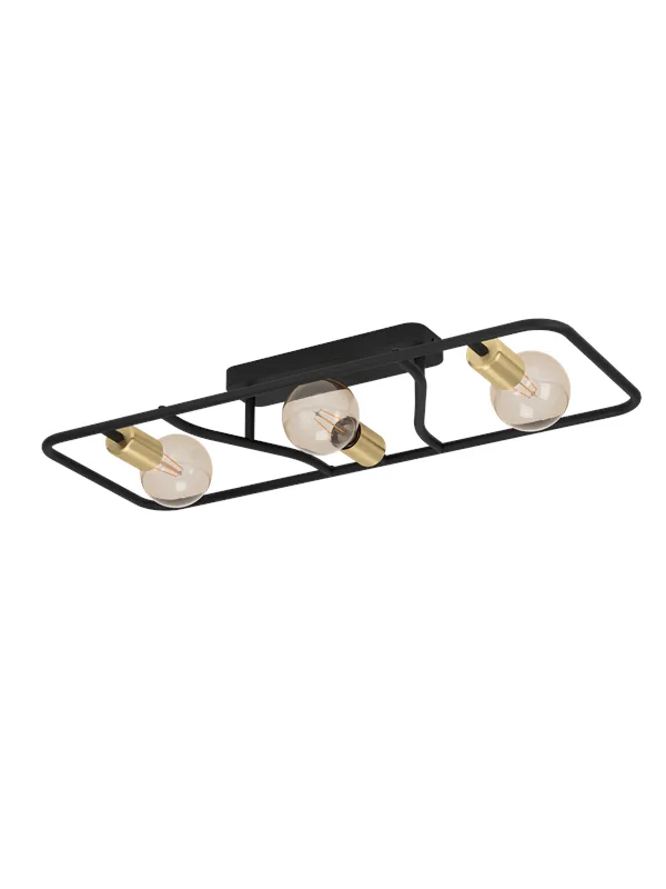 EGLO MESSINARO ceiling lamp black/brushed brass