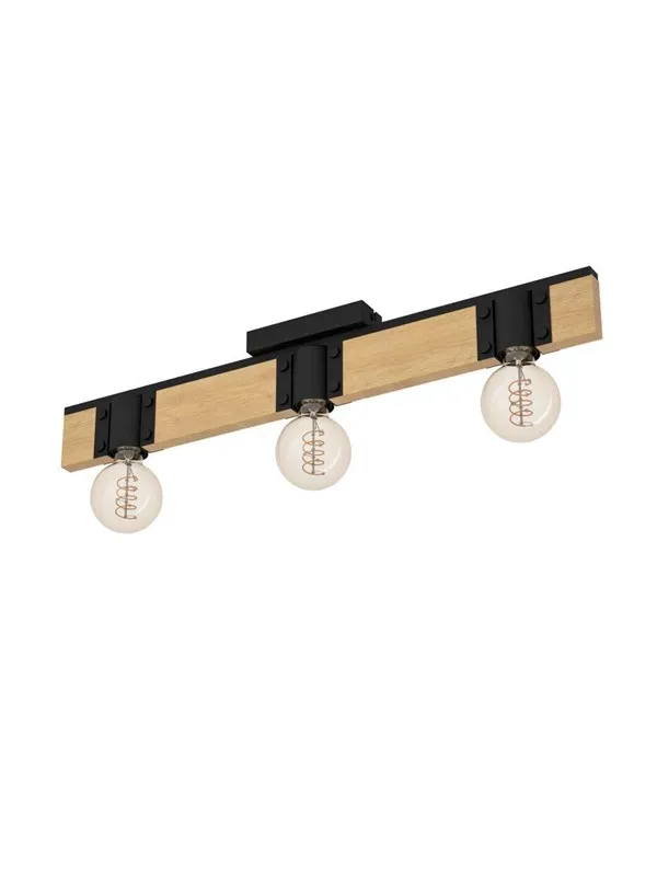 EGLO BAILRIGG ceiling lamp 3L black/wood