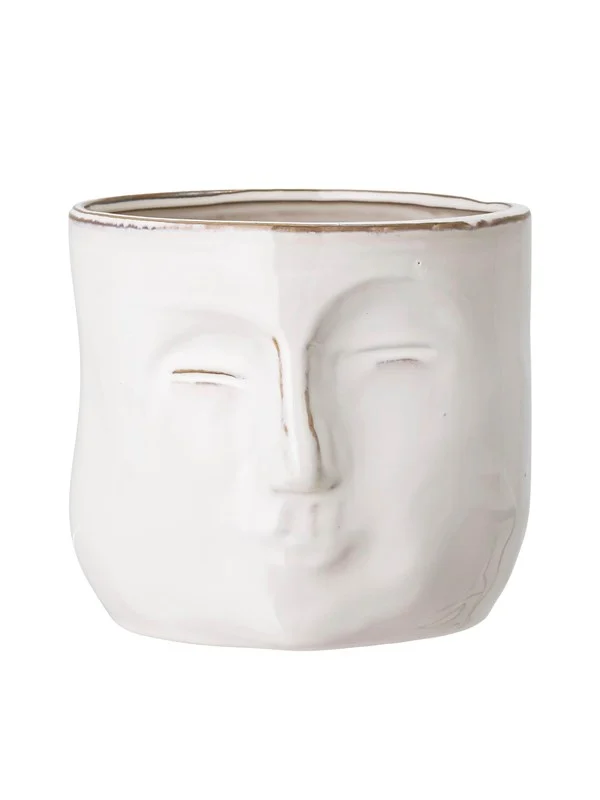 Bloomingville Face Flowerpot - White