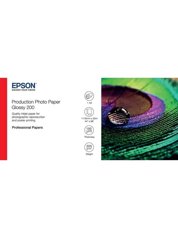 Epson Production - photo paper - glossy - 1 roll(s) - Roll (111.8 cm x 30 m) - 200 g/m²