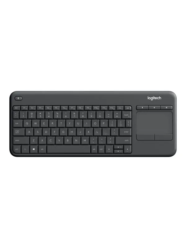 Logitech K400 Plus Ergonomic Wireless Touch - Tastatur - Tsjekkisk - Svart