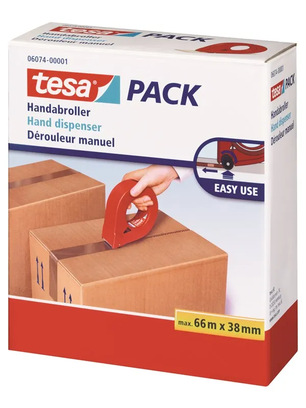 tesa Hand dispenser for packaging tape 38mm Red