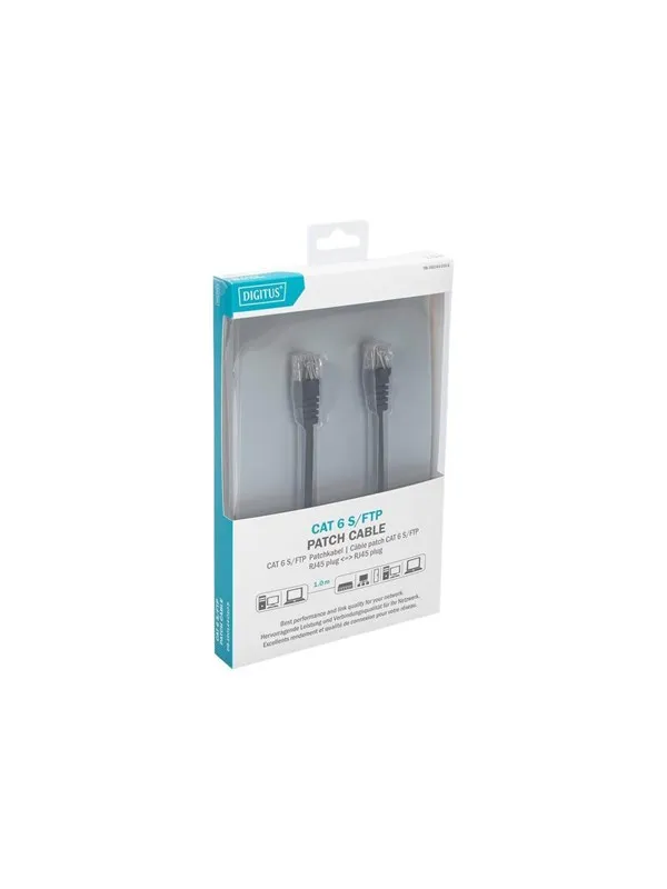 DIGITUS patch cable - 1 m - black - Svart - 1m