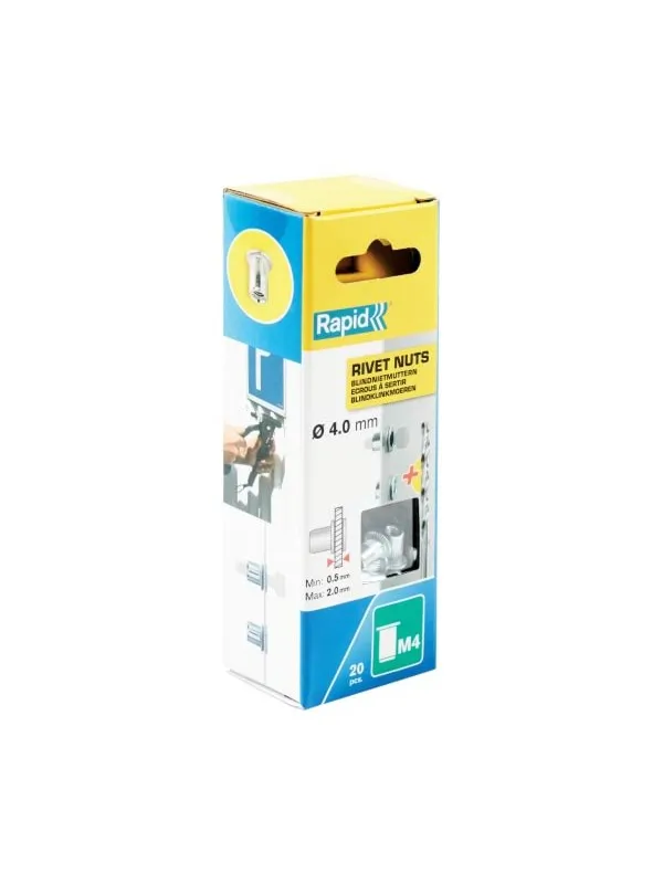 Rapid Rivet Nuts M4 20pcs + Drill Box
