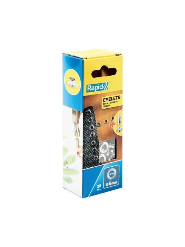 Rapid Eyelets 6mm Box 25pcs + 2 Metal Tools
