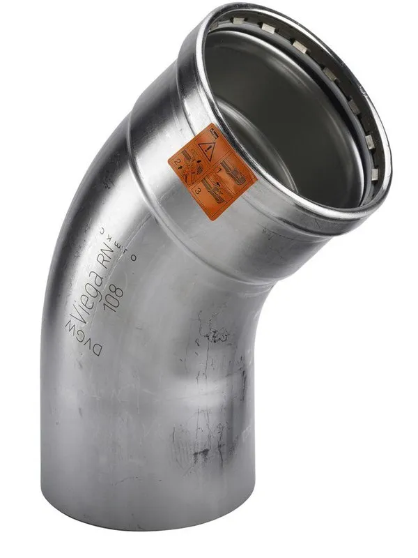 Viega Sanpress Inox XL bend 45° 76.1 Stainless steel/bright 482688