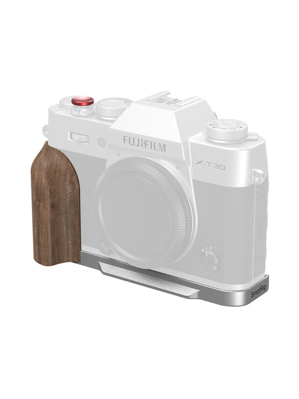 SmallRig 5667 L-Shaped Mount Plate with Wooden Handle for FUJIFILM T30 / T30 II / X-T30 III Silver