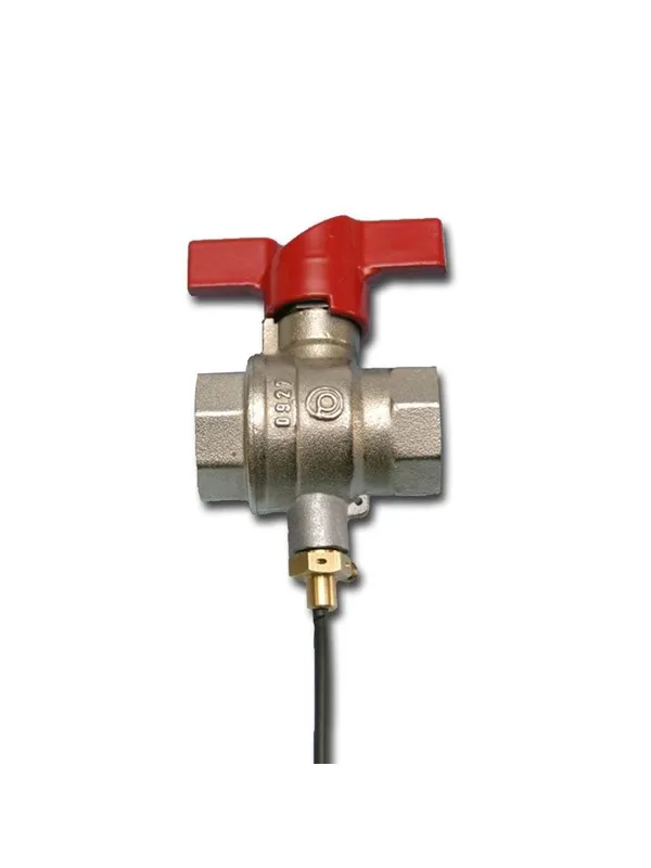 Pettinaroli F x f ball valve with sensor connection red butterfly handl