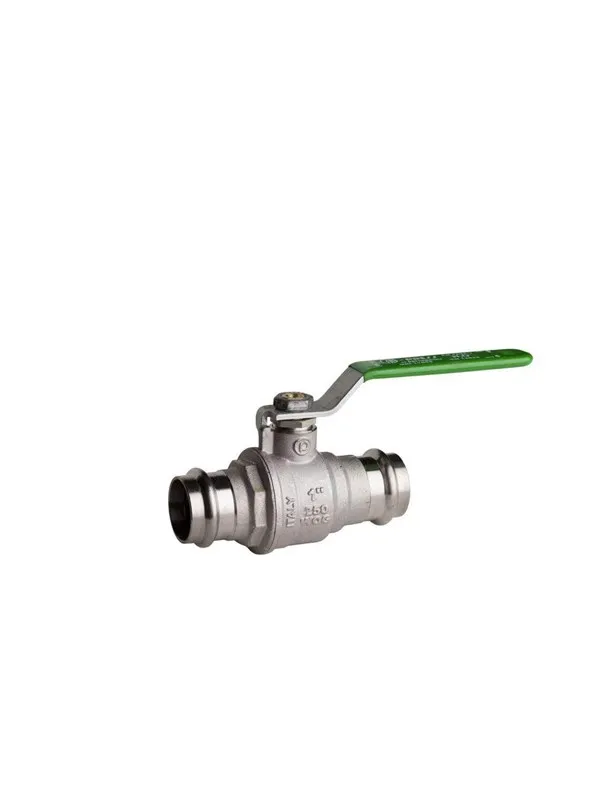 Pettinaroli Heavyduty fullway ball valve with press fittings ends green