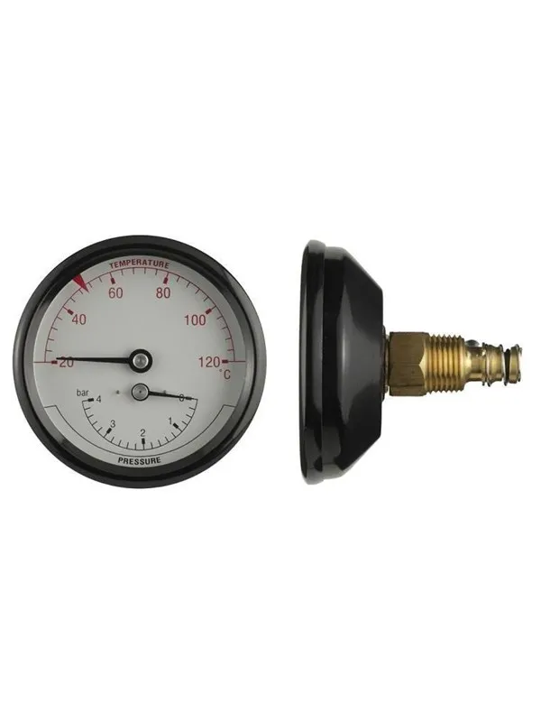 Erik Færgemann Termo/pressure gauge 1/2xø80 0-4 bar/20-120 °c