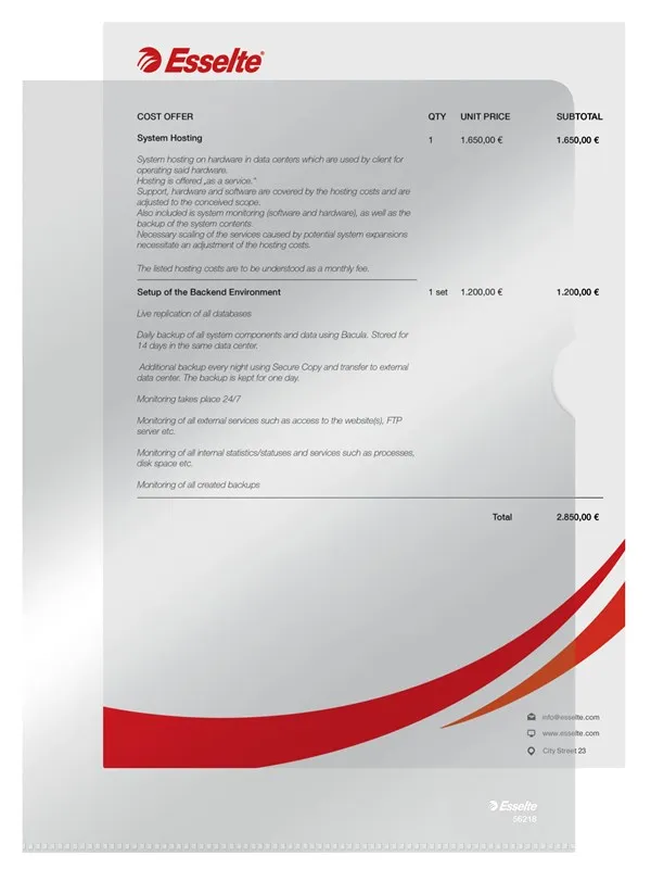 Esselte Plastomslag  A4 0.105mm 100stk/pak